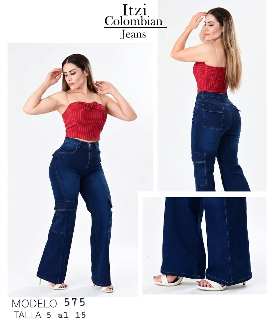 PANTALON DE MEZCLILLA WIDE LEG 575