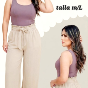 PANTALON LIN 11 BEIGE UNITALLA (32 A 36).