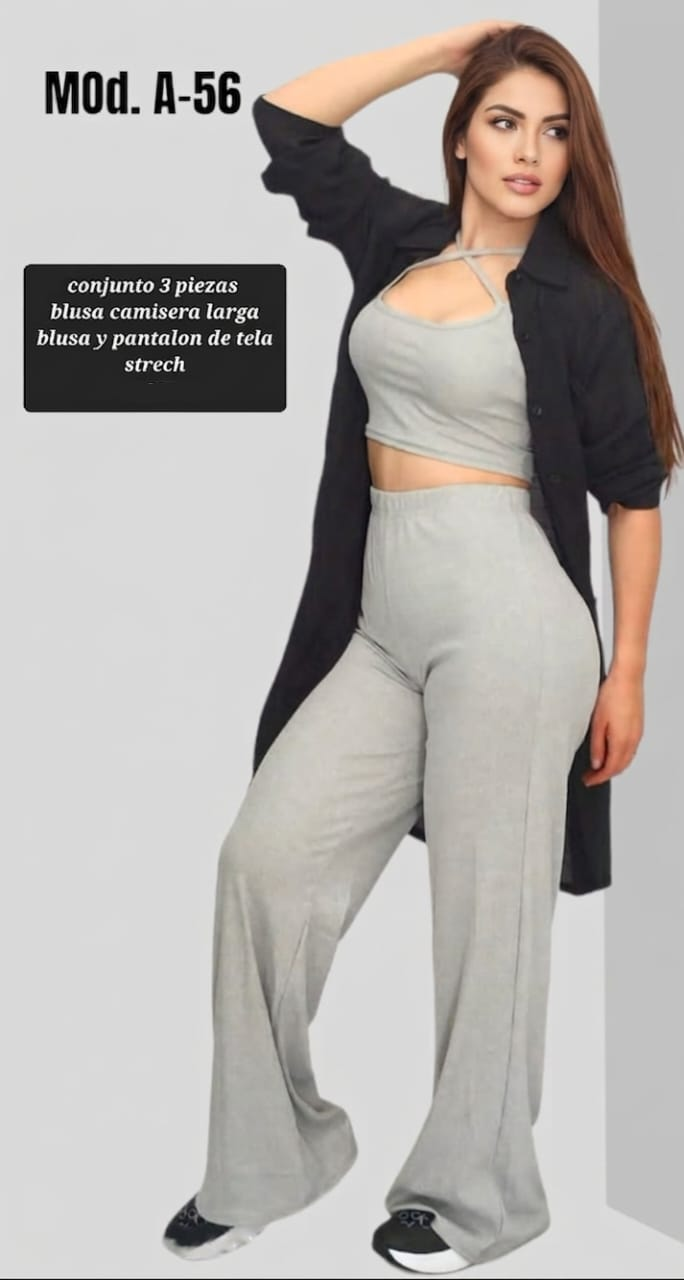 CONJUNTO A-56 GRIS (3 PIEZAS).