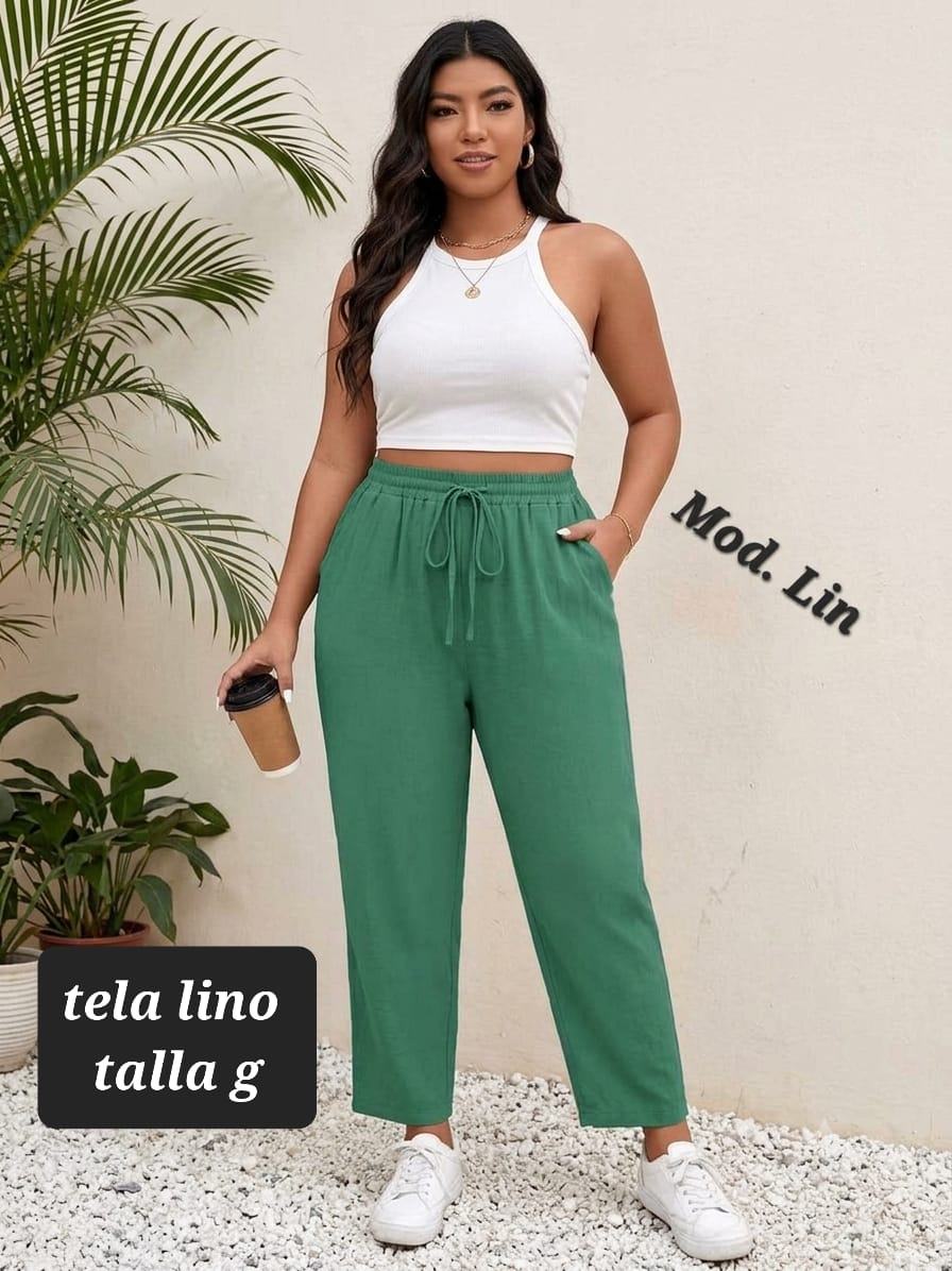 PANTALON LIN MENTA.