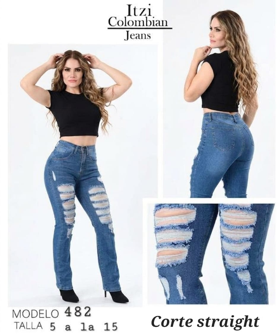 PANTALON DE MEZCLILLA ACAMPANADO 482