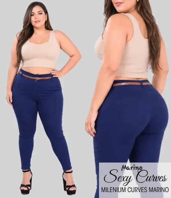 PANTALON MILENIUM CURVES MARINO.