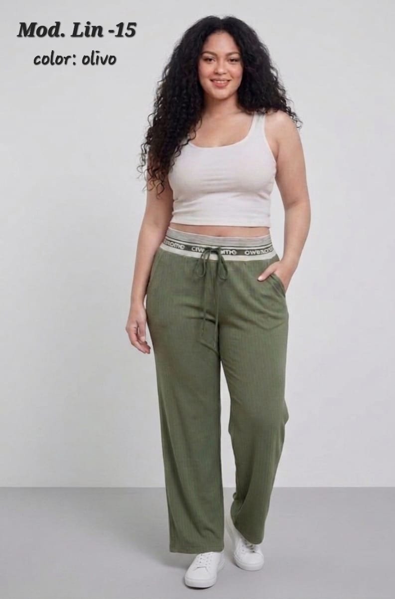PANTALON LIN-15 VERDE UNITALLA
