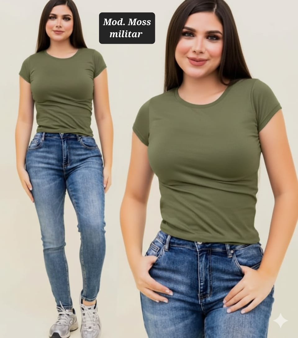 BLUSA BASICA MOD. MOSS UNITALLA MILITAR