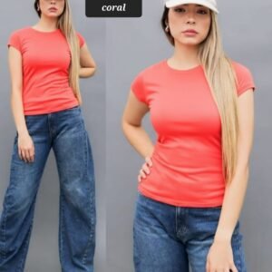 BLUSA BASICA MOD. MOSS UNITALLA CORAL