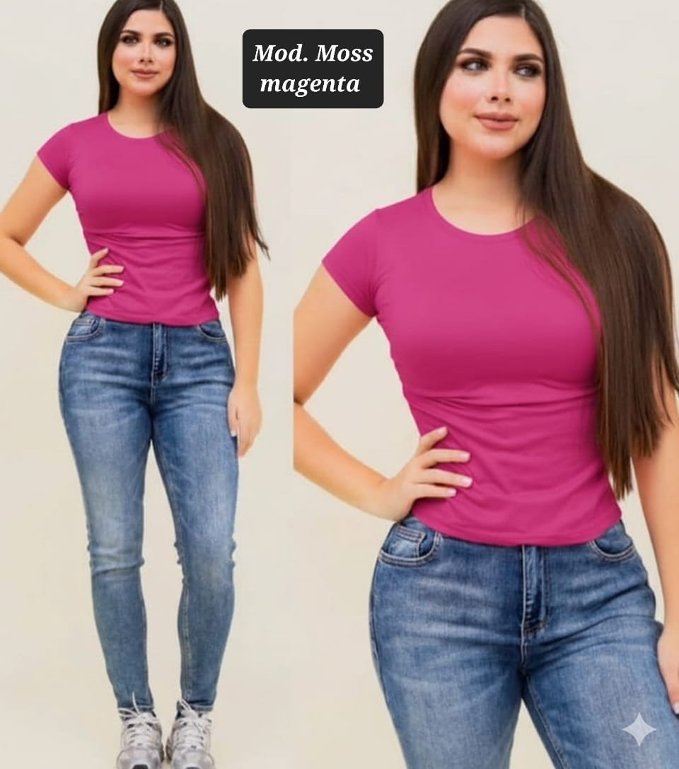 BLUSA BASICA MOD. MOSS UNITALLA MAGENTA