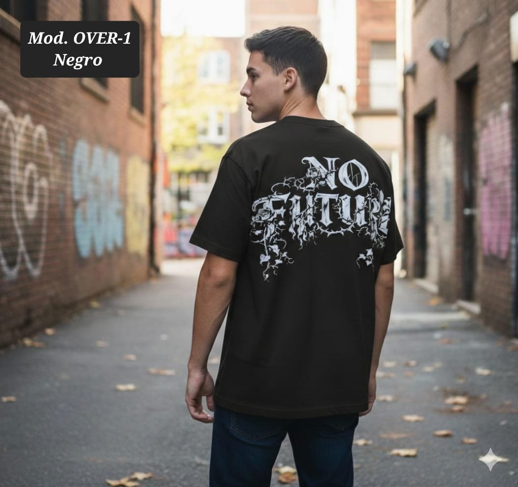 PLAYERA CABALLERO MOD. OVER-1 NEGRO
