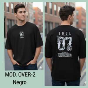 PLAYERA CABALLERO MOD. OVER-2 NEGRO