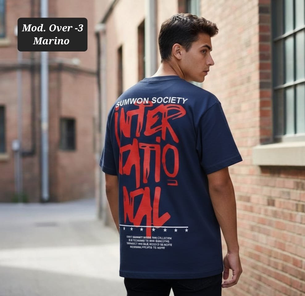 PLAYERA CABALLERO MOD. OVER-3 MARINO