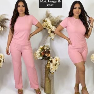 CONJ. DAMA 3 PIEZAS MOD. KANGYRIB ROSA