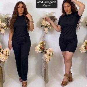 CONJ. DAMA 3 PIEZAS MOD. KANGYRIB NEGRO