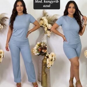 CONJ. DAMA 3 PIEZAS MOD. KANGYRIB AZUL