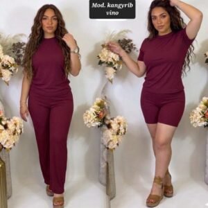 CONJ. DAMA 3 PIEZAS MOD. KANGYRIB VINO