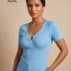 BLUSA BASICA MOD. CORY UNITALLA AZUL