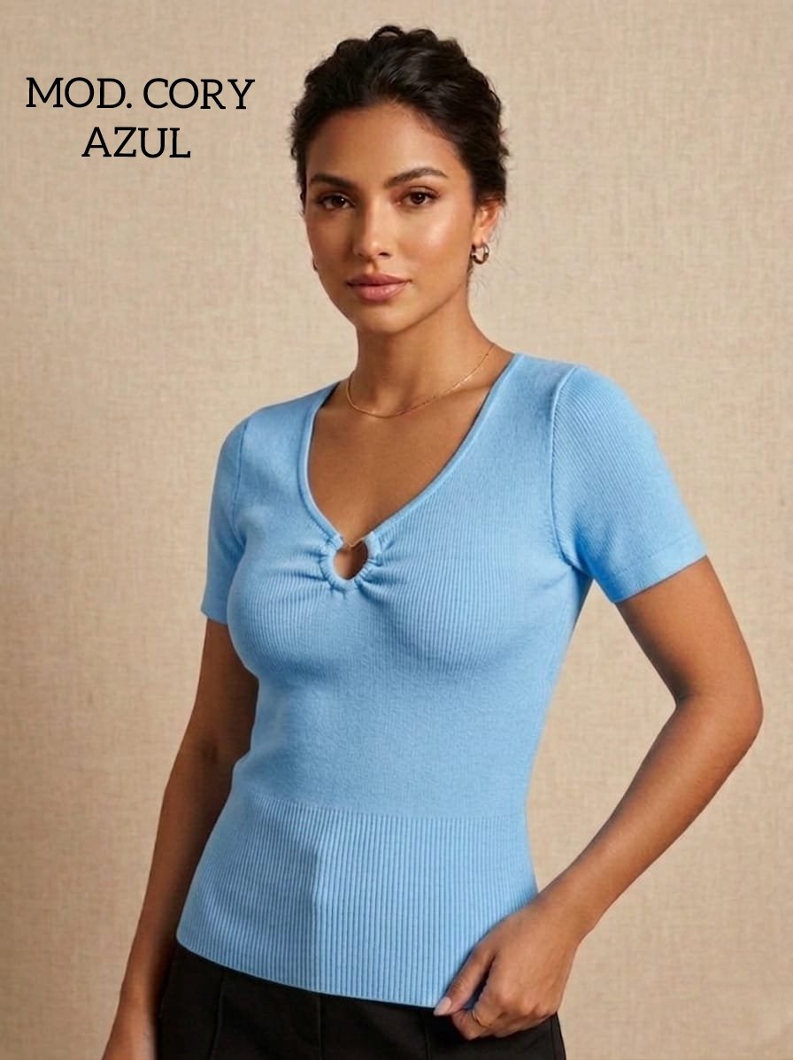 BLUSA BASICA MOD. CORY UNITALLA AZUL