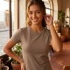BLUSA BASICA MOD. OTHI UNITALLLA CAPUCHINO