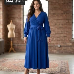 VESTIDO CURVY MOD. AYLIN AZUL