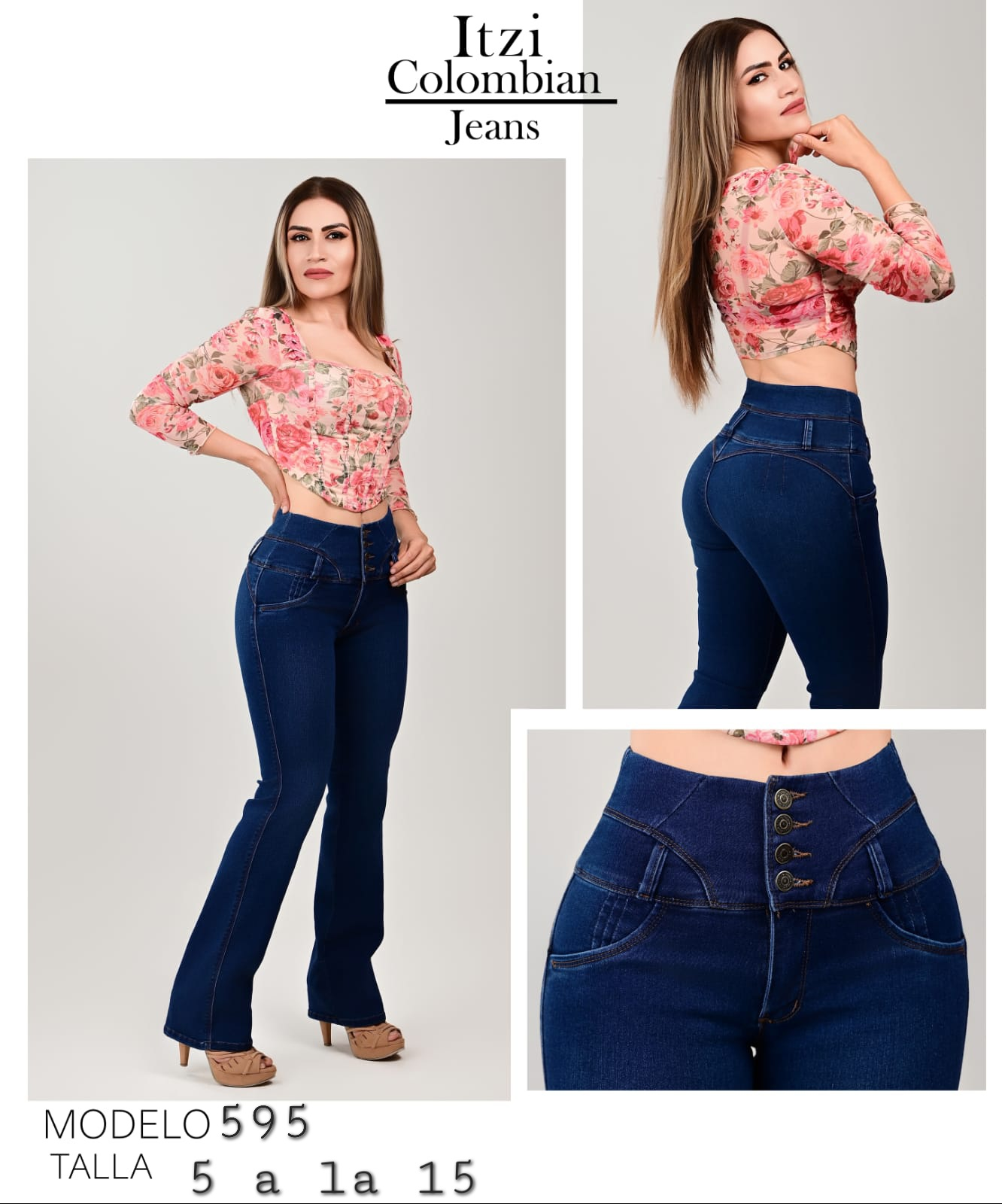 PANTALON DE MEZCLILLA ACAMPANADO MOD. 595