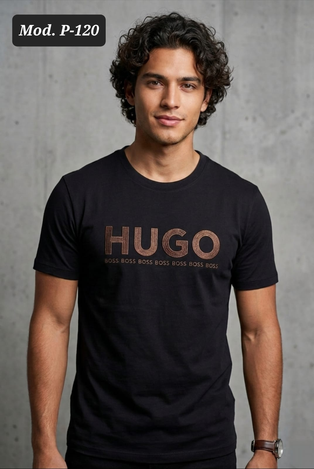 PLAYERA DE CABALLERO MOD. P 120 NEGRO