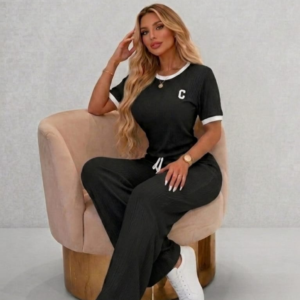 CONJUNTO DE DAMA 2 PIEZAS MOD. RIB C-2 UNITALLA NEGRO