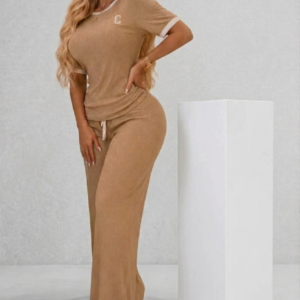 CONJUNTO DE DAMA 2 PIEZAS MOD. RIB C-2 UNITALLA BEIGE