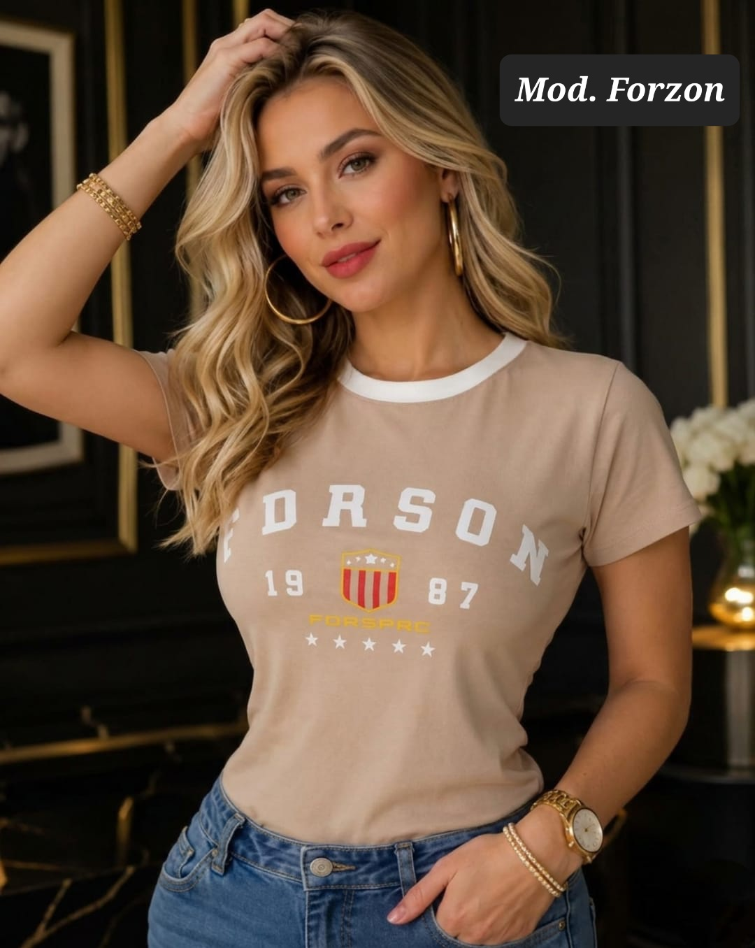 BLUSA DE IMPORTACION MOD. FORZON BEIGE